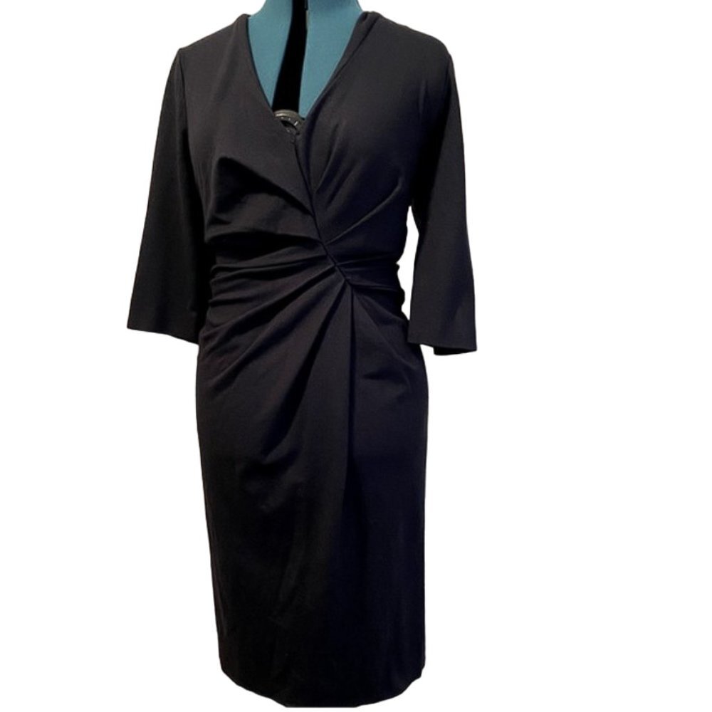 Vintage Escada Classic Front Twisted Formal Black Dress